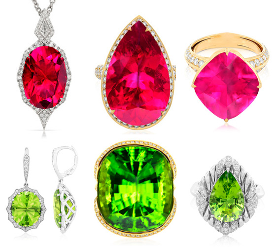 Ibadan-Rubellite und Zabargad-Peridots