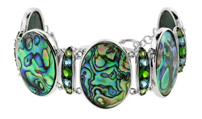 Abalone-Muschel-Silberarmband